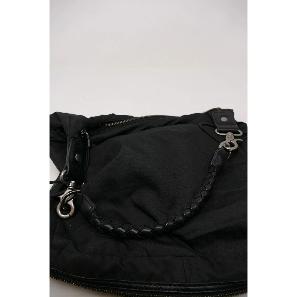 LAMB Gwen Stefani Black Nylon Hobo Bag with Braided‎ Handle